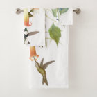 Hummingbird Birds Wildlife Leaves Bath Towel Set