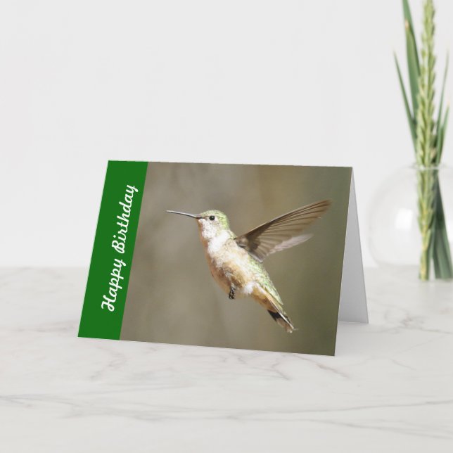 Hummingbird Birthday Card (Front)
