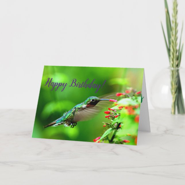 Hummingbird Birthday Card (Front)