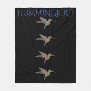 Hummingbird black fleece blanket.