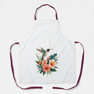 Hummingbird Bloom All-Over Apron