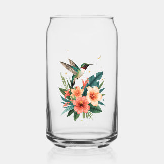 Hummingbird Bloom Glass Tumbler