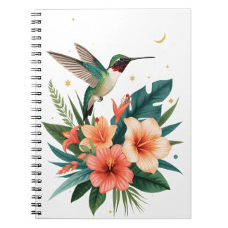 Hummingbird Bloom Tropical Botanical Notebook