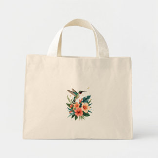Hummingbird Bloom Tropical Botanical Tote Bag