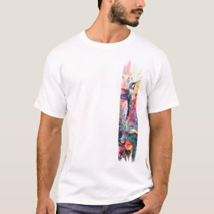 Hummingbird Brushstroke Paint T-Shirt