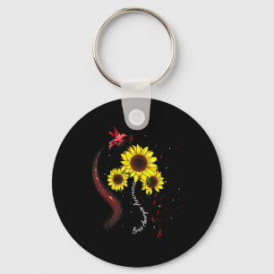 Hummingbird Burgundy Sunflower Brain Aneurysm Awar Key Ring