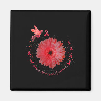Hummingbird Burgundy Sunflower Brain Aneurysm Awar Magnet