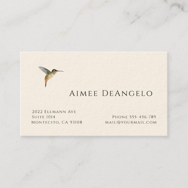 Hummingbird Business Card (Front)