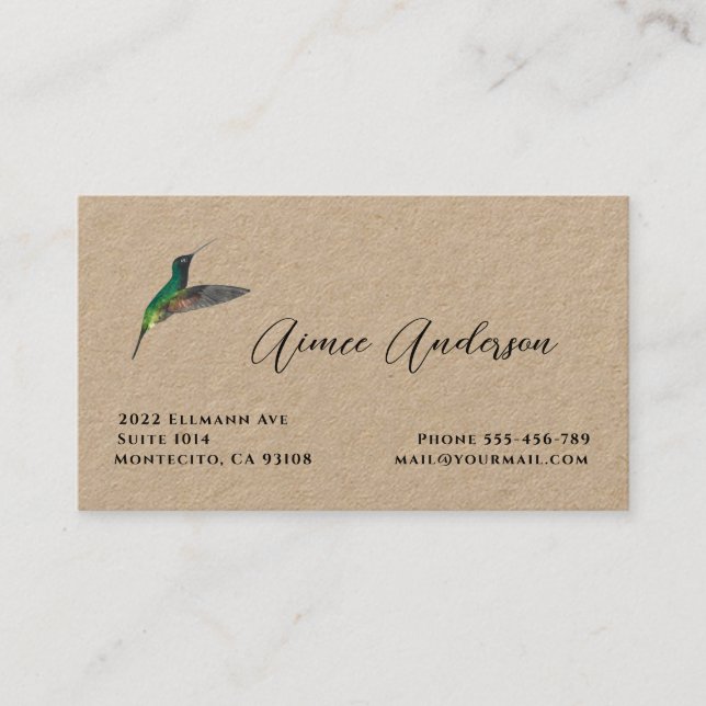 Hummingbird Business Card (Front)