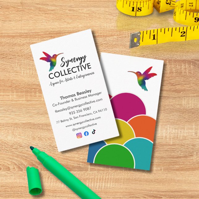 Hummingbird Business Logo White Business Card (Creator Uploaded)