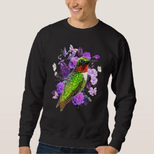 Hummingbird Butterfly Flowers Cute Hummingbird Lov Sweatshirt