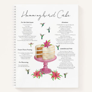 Hummingbird Cake Recipe Notebook