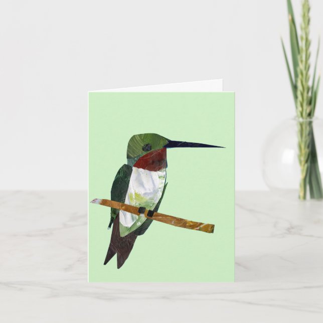 Hummingbird Card light green (Front)