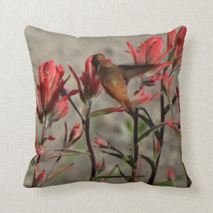 hummingbird cardinal flw. cushion