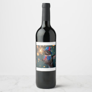 Hummingbird Celebrating Fourth of July Wine Label