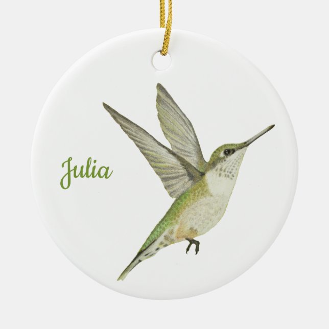 Hummingbird Ceramic Ornament (Front)