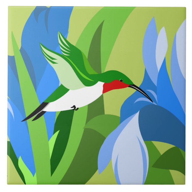 Hummingbird Ceramic Tile (Front)