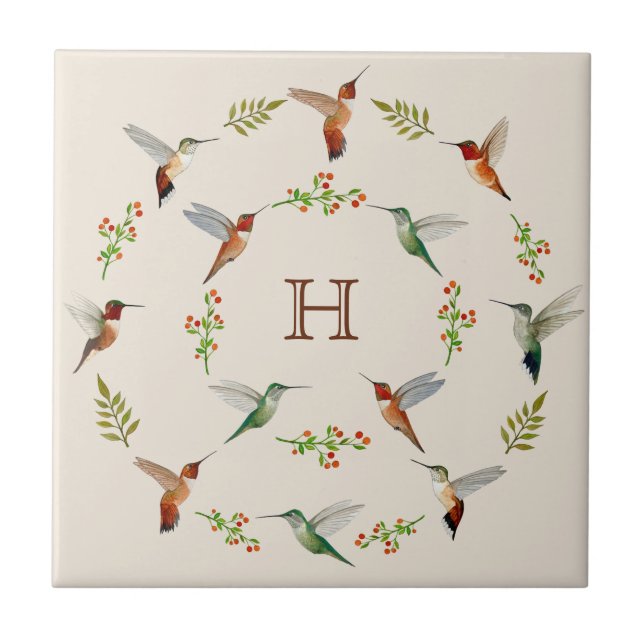 Hummingbird Ceramic Tile (Front)