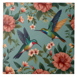 Hummingbird ceramic tile