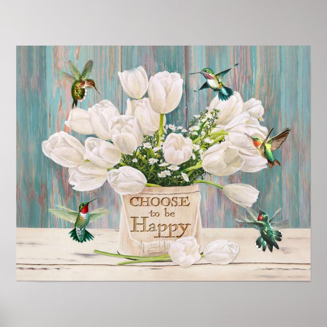 Hummingbird Choose to be happy Housewarming Gifts Poster (Front)