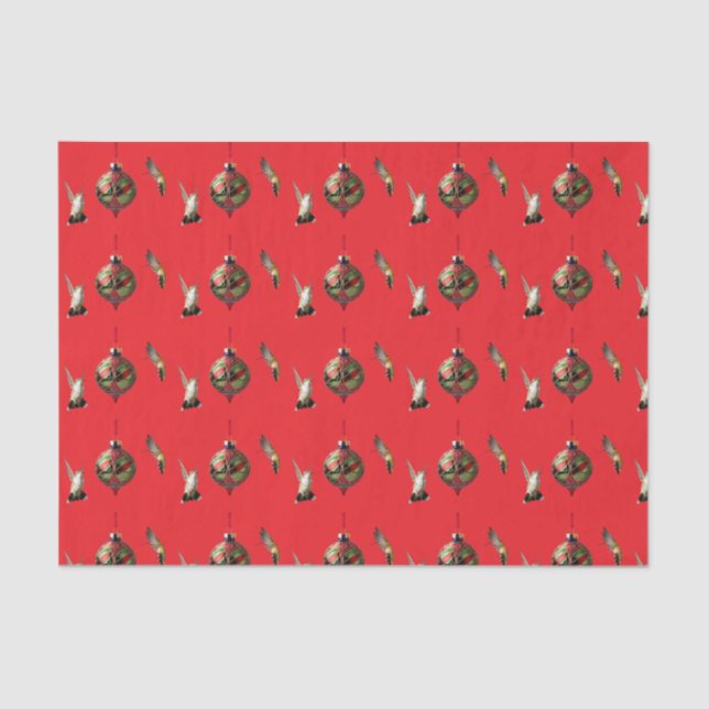 Hummingbird Christmas Gift Bag Tissue Paper (Front)