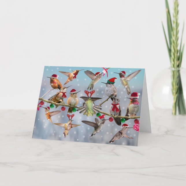 Hummingbird Christmas Holiday Card (Front)