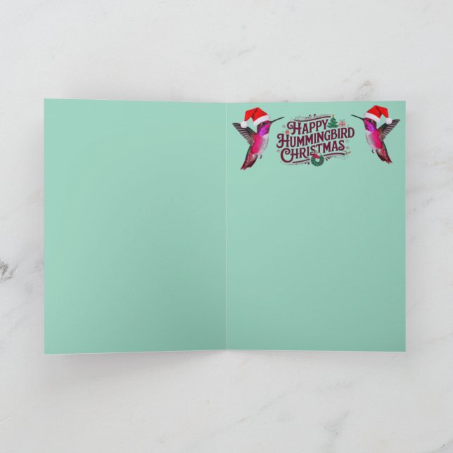 Hummingbird Christmas Holiday Card (Inside)