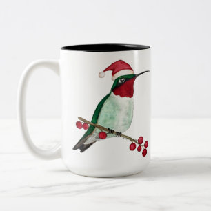Hummingbird Christmas Two-Tone Coffee Mug