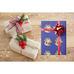 Hummingbird Christmas wrapping paper<br><div class="desc">Hummingbird Wrapping paper. This beautiful roll of wrapping paper has a blue background with gold ornaments and 2 hummingbirds and was creating from photos taken by Audrey Wenzler of Audrey's Creations.</div>