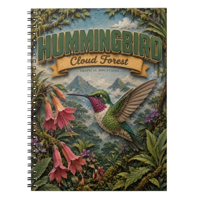 Hummingbird Cloud Forest POPCUT Notebook (Front)