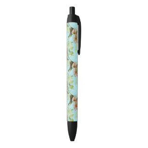Hummingbird Colibri Green Leaf Spring Vibes Black Ink Pen
