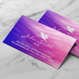 Hummingbird & Colourful Clouds Artist Business Card