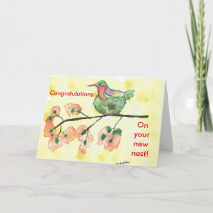 Hummingbird Congratulatons on New Home Card