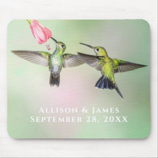 Hummingbird Couple Personalised Mouse Pad