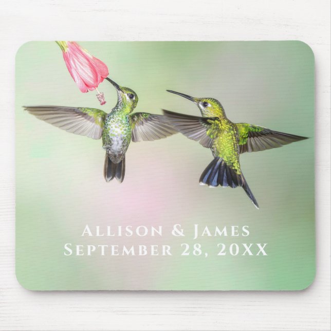 Hummingbird Couple Personalised Mouse Pad (Front)