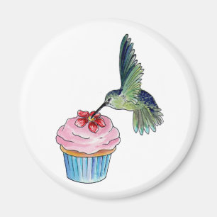 Hummingbird Cupcake Love is in the Air Magnet