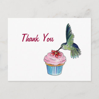 Hummingbird Cupcake Love Postcard
