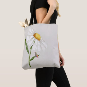Hummingbird & Daisy Tote Bag