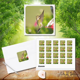 Hummingbird Design  #108A0604 Square Sticker