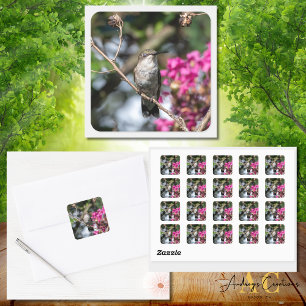 Hummingbird Design #8354 Square Sticker
