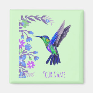 Hummingbird Design Botanical Flowers Bird Lovers Magnet
