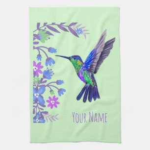 Hummingbird Design Botanical Flowers Bird Lovers Tea Towel