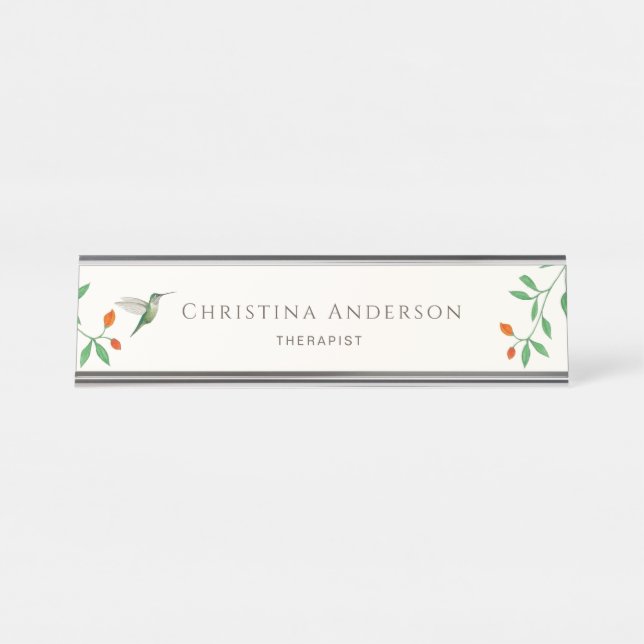 Hummingbird   desk name plate (Front)