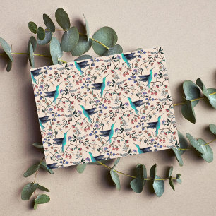 Hummingbird & Dragonfly William Morris Style Postcard