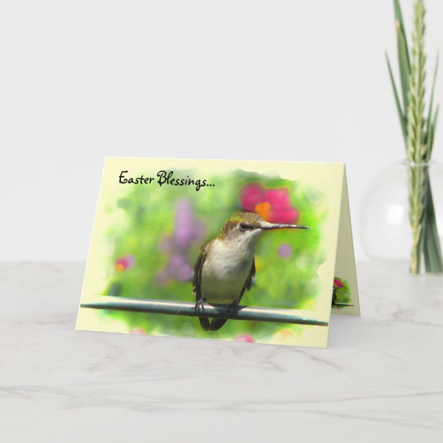 Hummingbird Easter Holiday Card (Front)