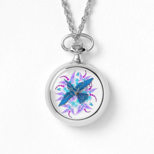 Hummingbird Floral Art Deco Watch