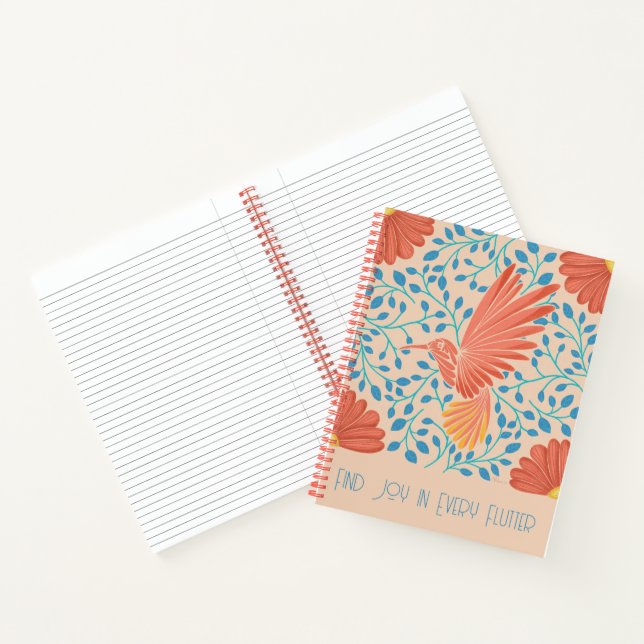 Hummingbird Floral Art Notebook (Inside)