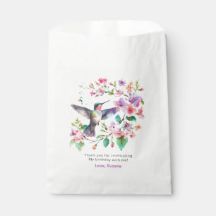 Hummingbird Floral Bouquet Reath Favour Bag