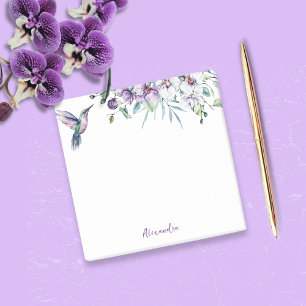 Hummingbird Floral Custom Text Post-it Notes