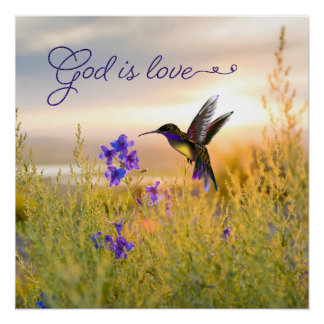 Hummingbird Flower Bible Verse Perfect Poster